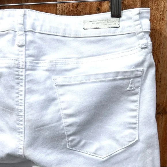 Articles Of Society Crisp White Skinny Ankle Jeans Designer Denim Size 29 - Picture 5 of 8